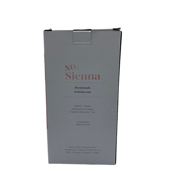 Desk Organizer with Drawers Pink and White NEW XO Sienna For Office Beauty Room - Picture 7 of 13